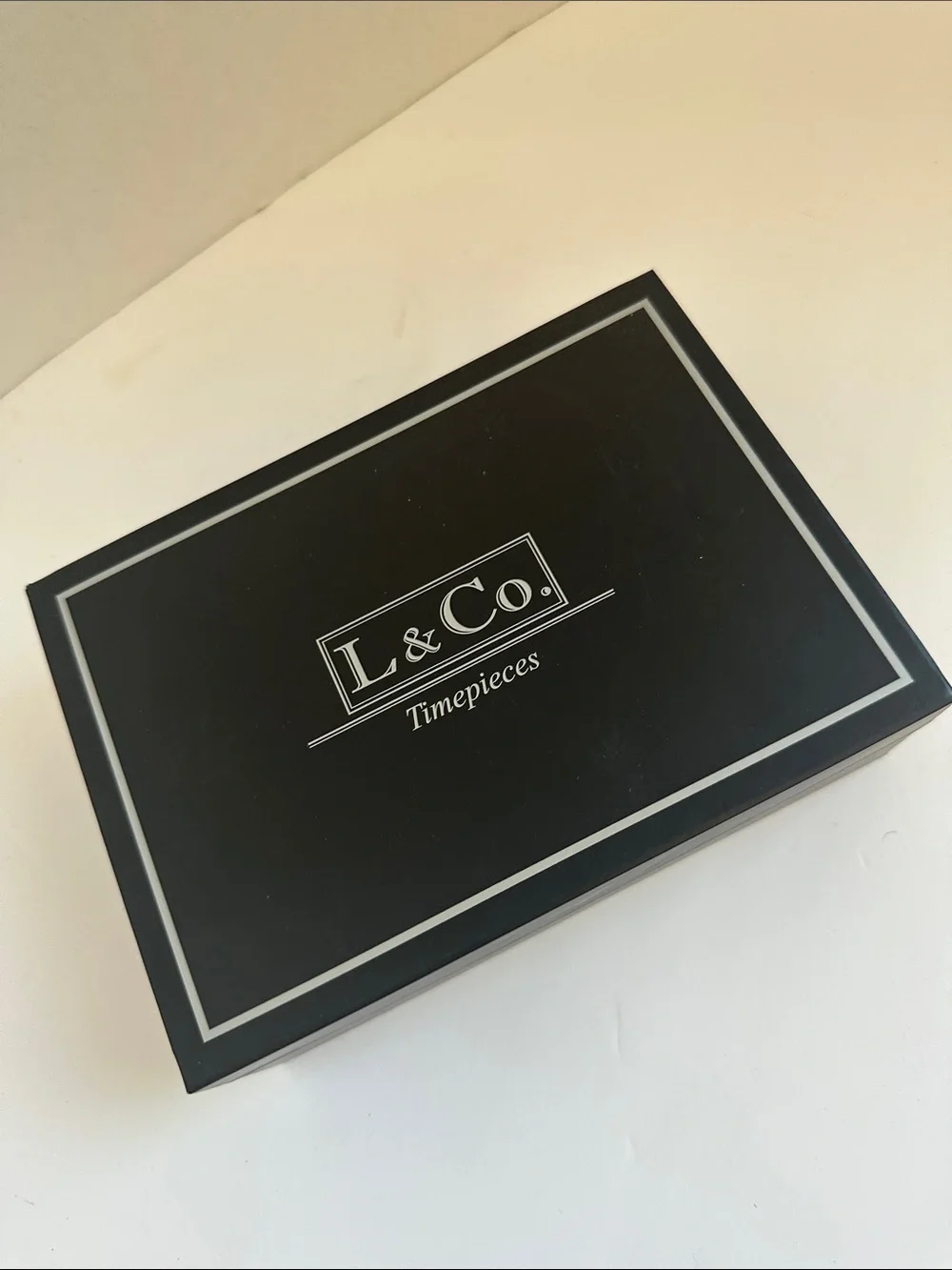 L & Co. Timepieces, Men's Black Watch Gift Box, featuring 3 band options